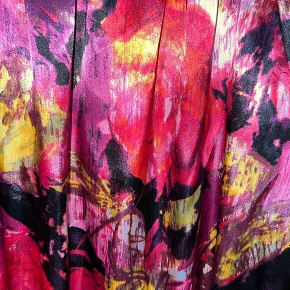 CJ Banks abstract print multicolored blouse with watercolor design size 2X - Picture 8 of 11